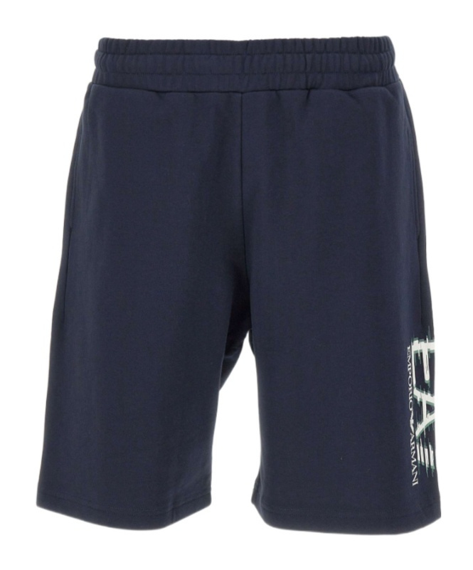 Ea7 Emporio Armani Logo Drawstring Shorts In Black