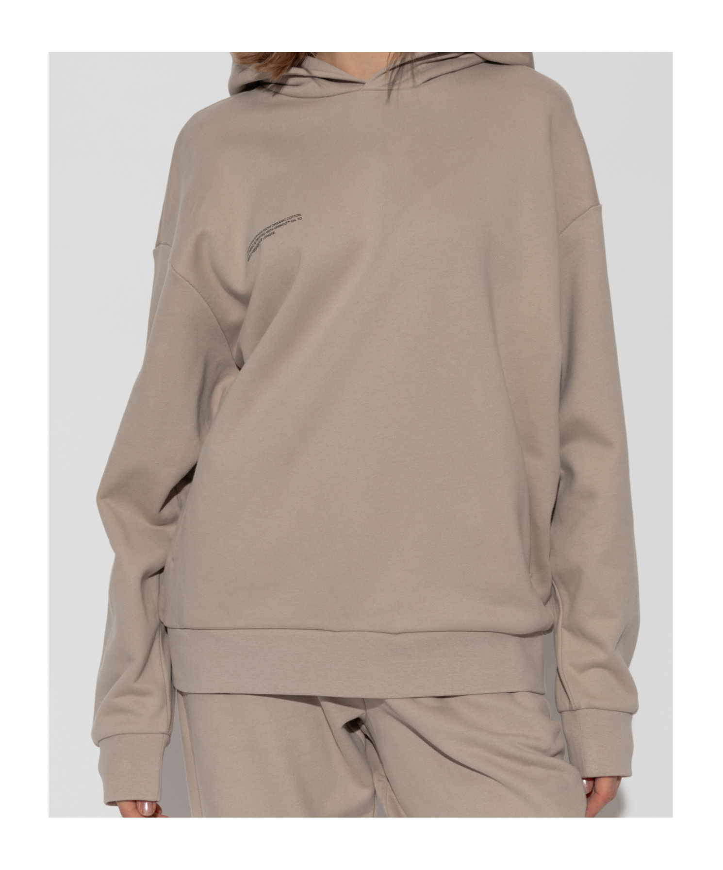 Pangaia Logo-print Organic-cotton Hoodie In Nude