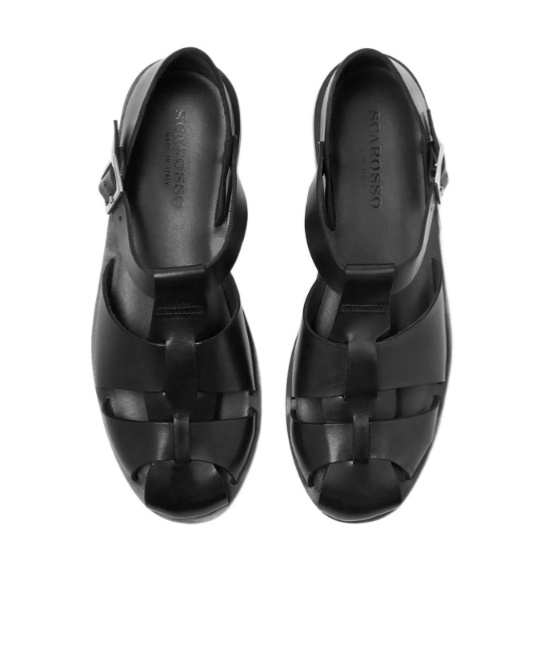 Scarosso Apollo Buckle-fastened Sandals In Black