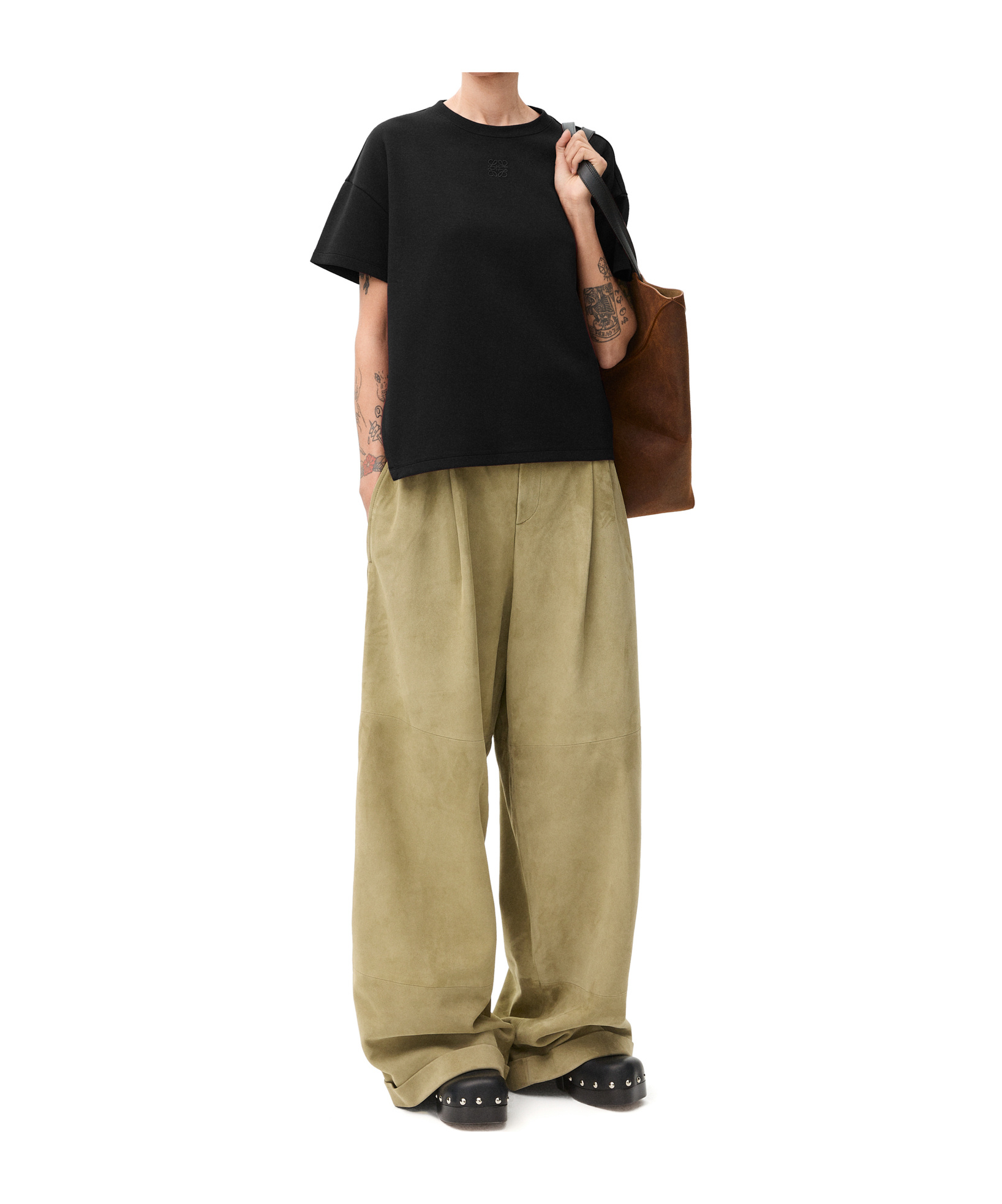 LOEWE ASYMMETRIC T-SHIRT IN COTTON BLEND
