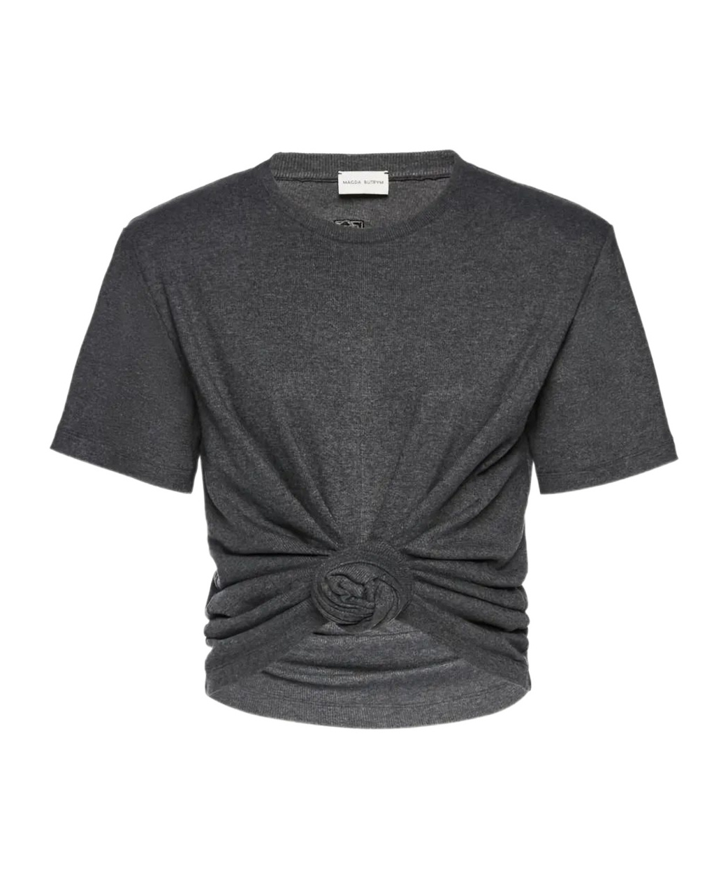 Magda Butrym Knotted Front T-shirt In Gray