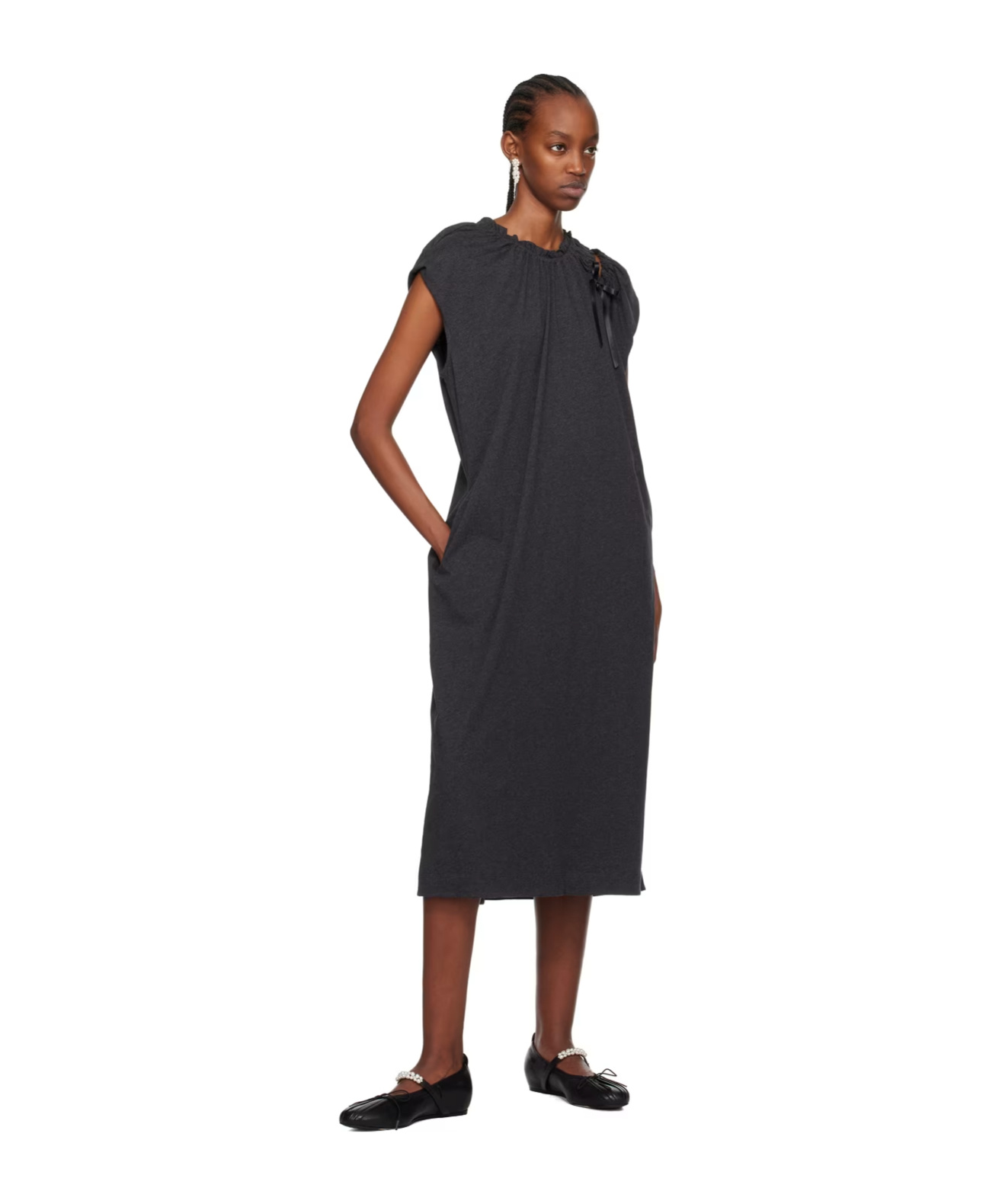 Simone Rocha Bow Detail Dress In Black