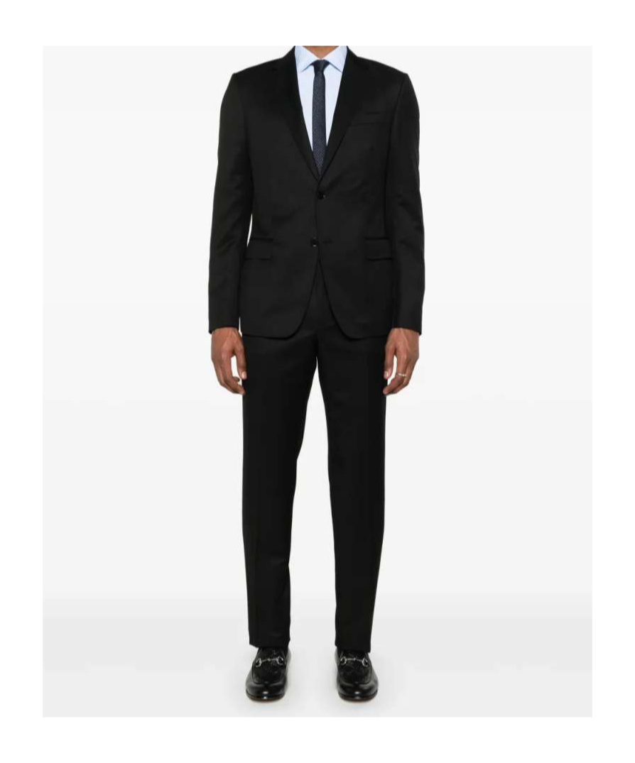 Zegna Long-sleeved Blazer And Trousers Set In Black