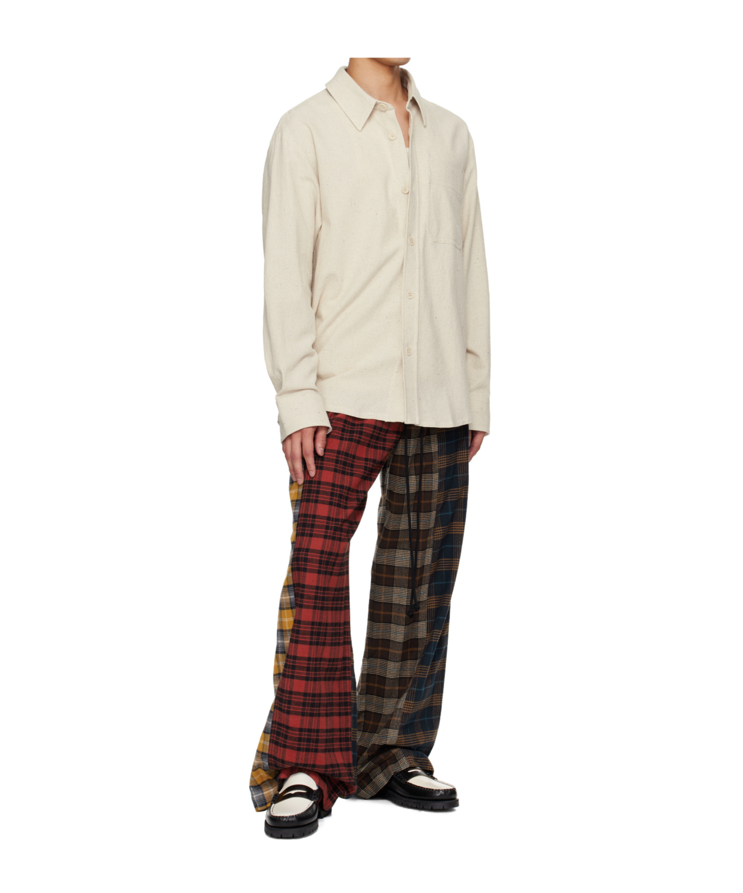 Song For The Mute Multicolor Tartan Flannel Relaxed Lounge Pants In Multi
