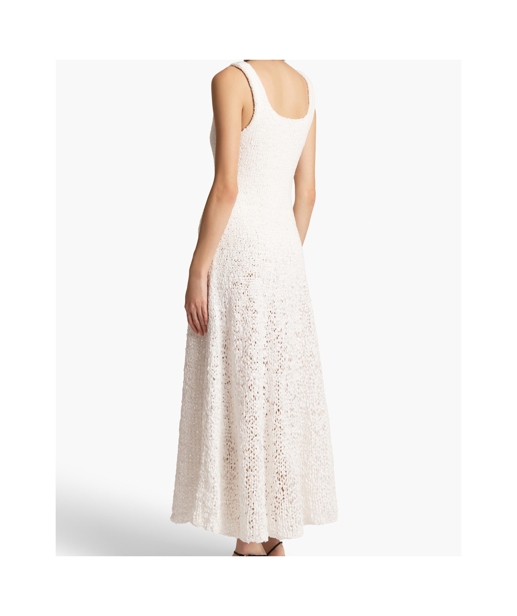 Khaite Twigs Fit-flare Maxi Dress In White