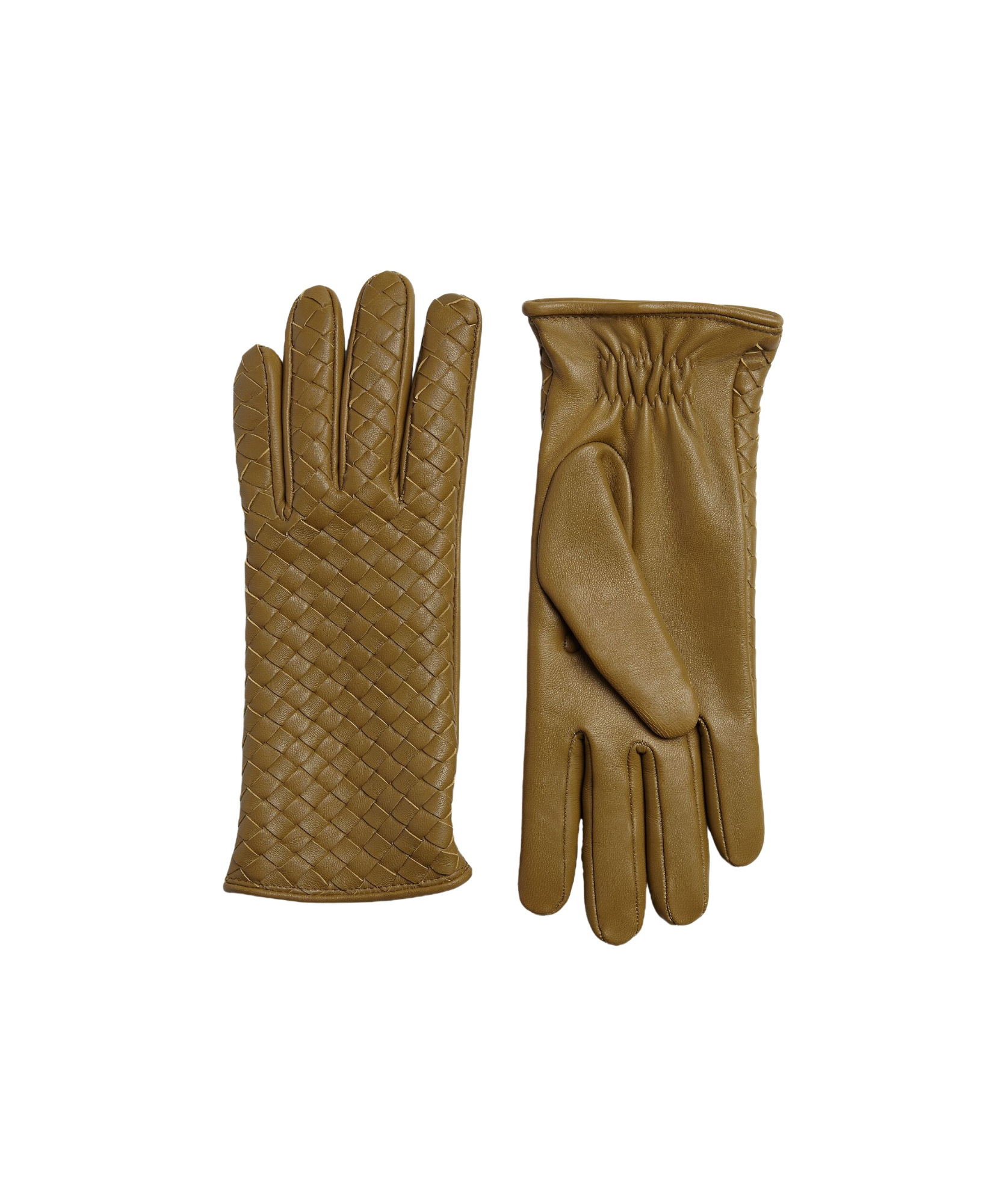 Bottega Veneta Knitted Pattern Gloves In Brown