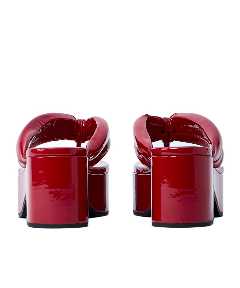 Dries Van Noten Women High-shine Heeled Sandals In Red