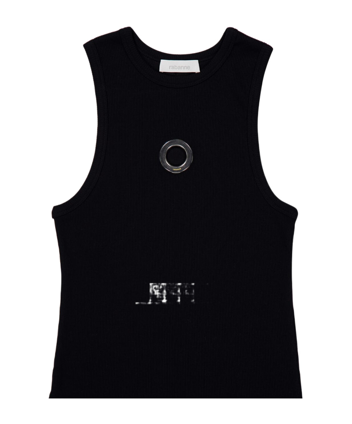 Rabanne Eyelet-detail Ribbed Tank Top In Black