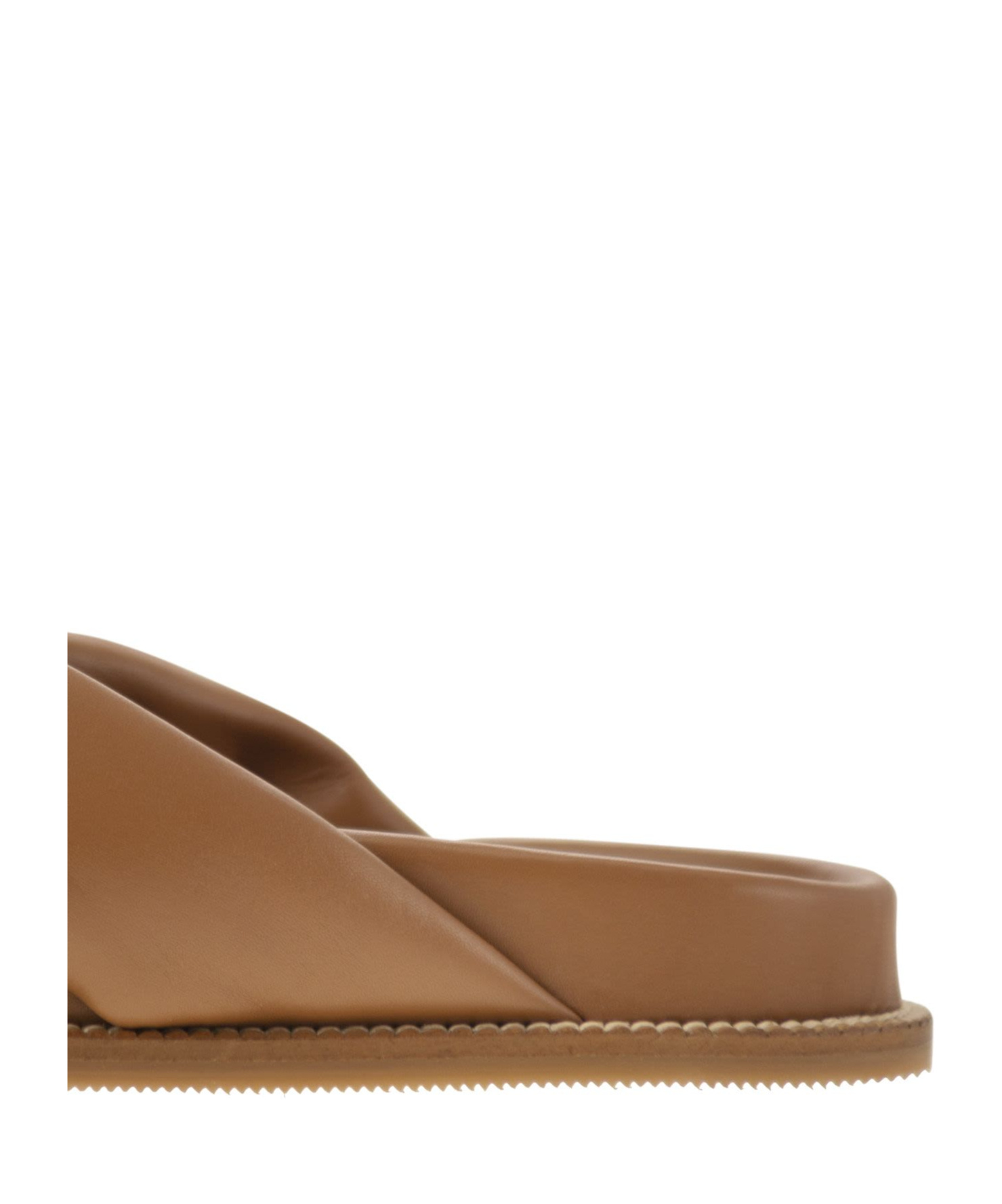 Fabiana Filippi Leather Slipper With Fussbett And Knot In Brown