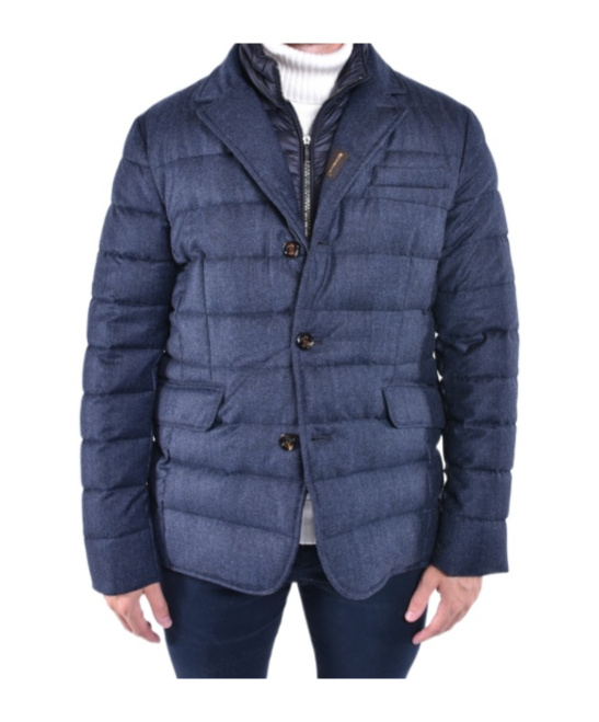 Moorer Long Sleeve Down Jacket In Blue