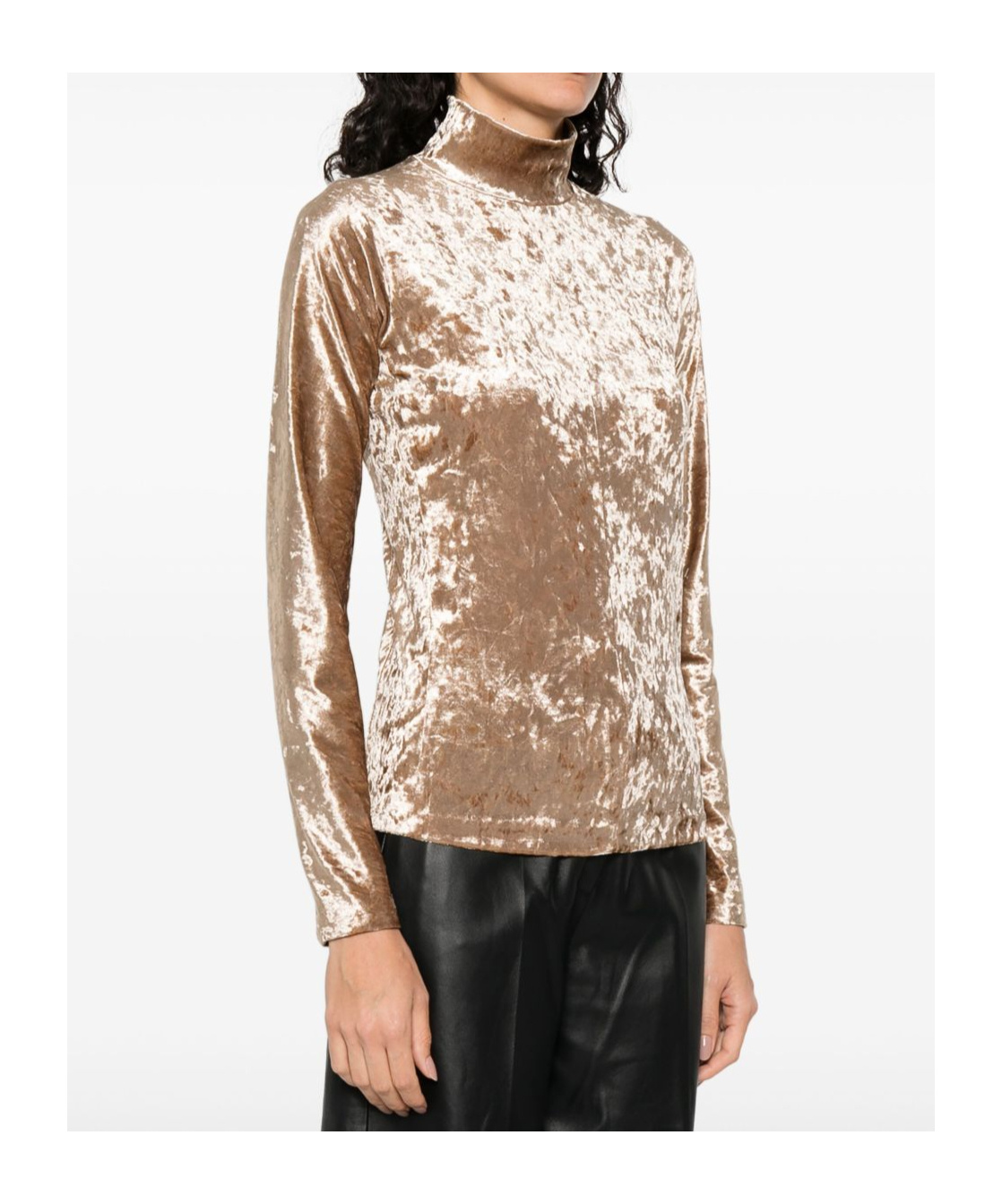 Forte Forte Women Velvet Turtle-neck Sweater In Brown