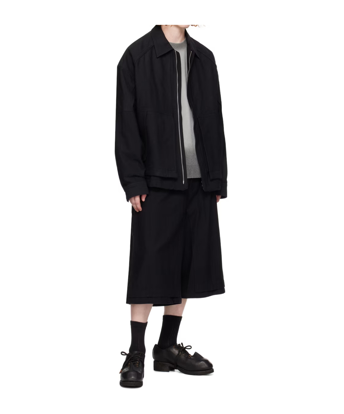 Juunj Lapel Casual Jacket In Black