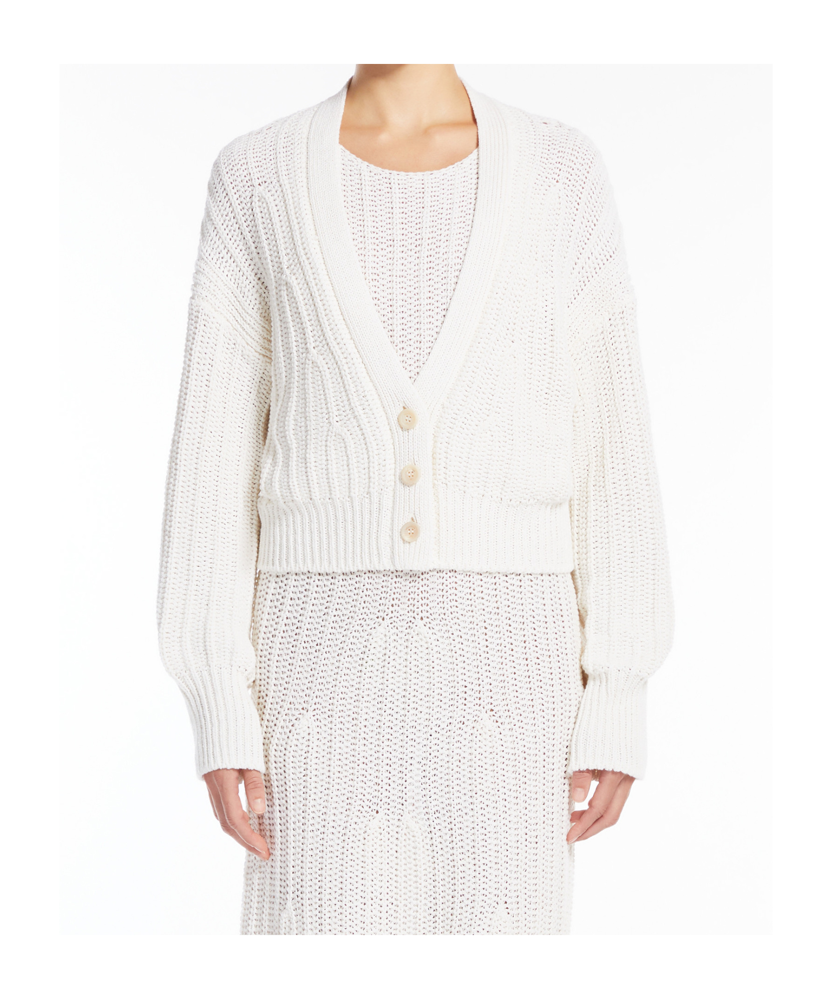 Max Mara Knit Cardigan In White