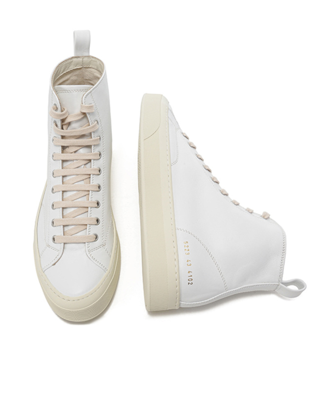 Common Projects Logo Logo High-top Skate Shoes In White