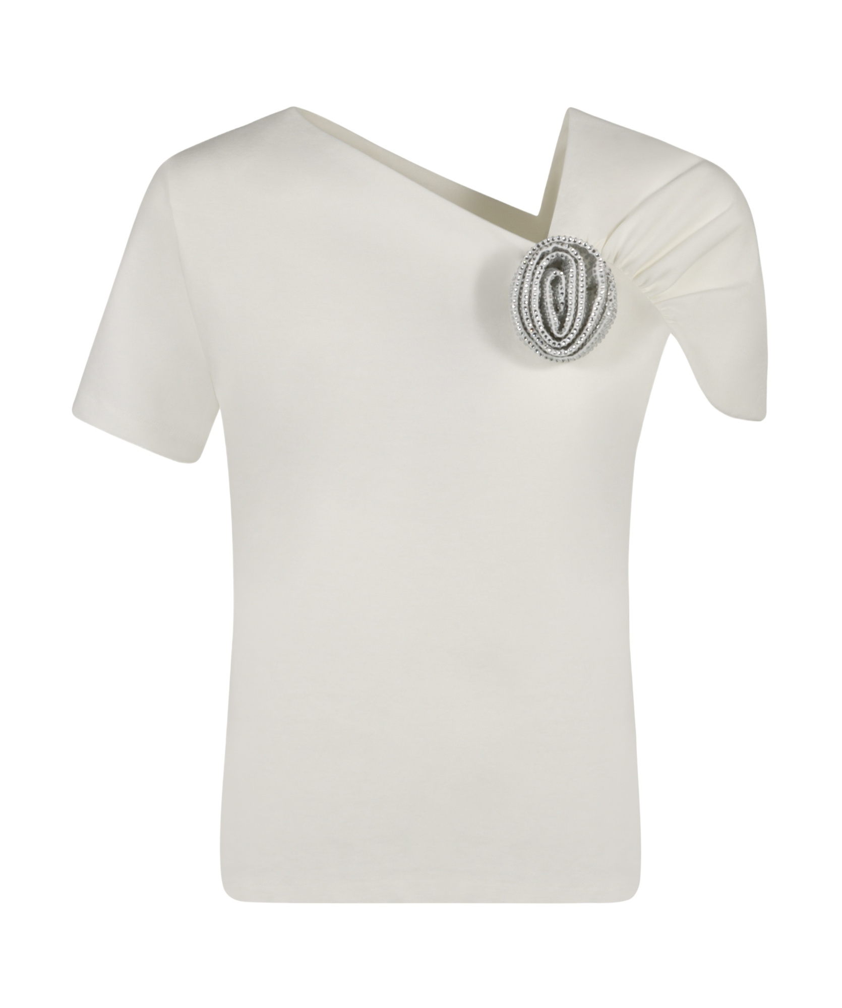 Giuseppe Di Morabito Asymmetric Sleeve Top In White