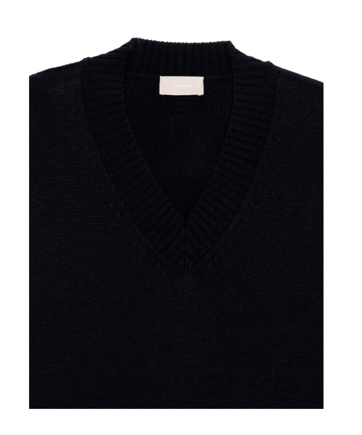 Drumohr V-neck Wool Sweater In Black