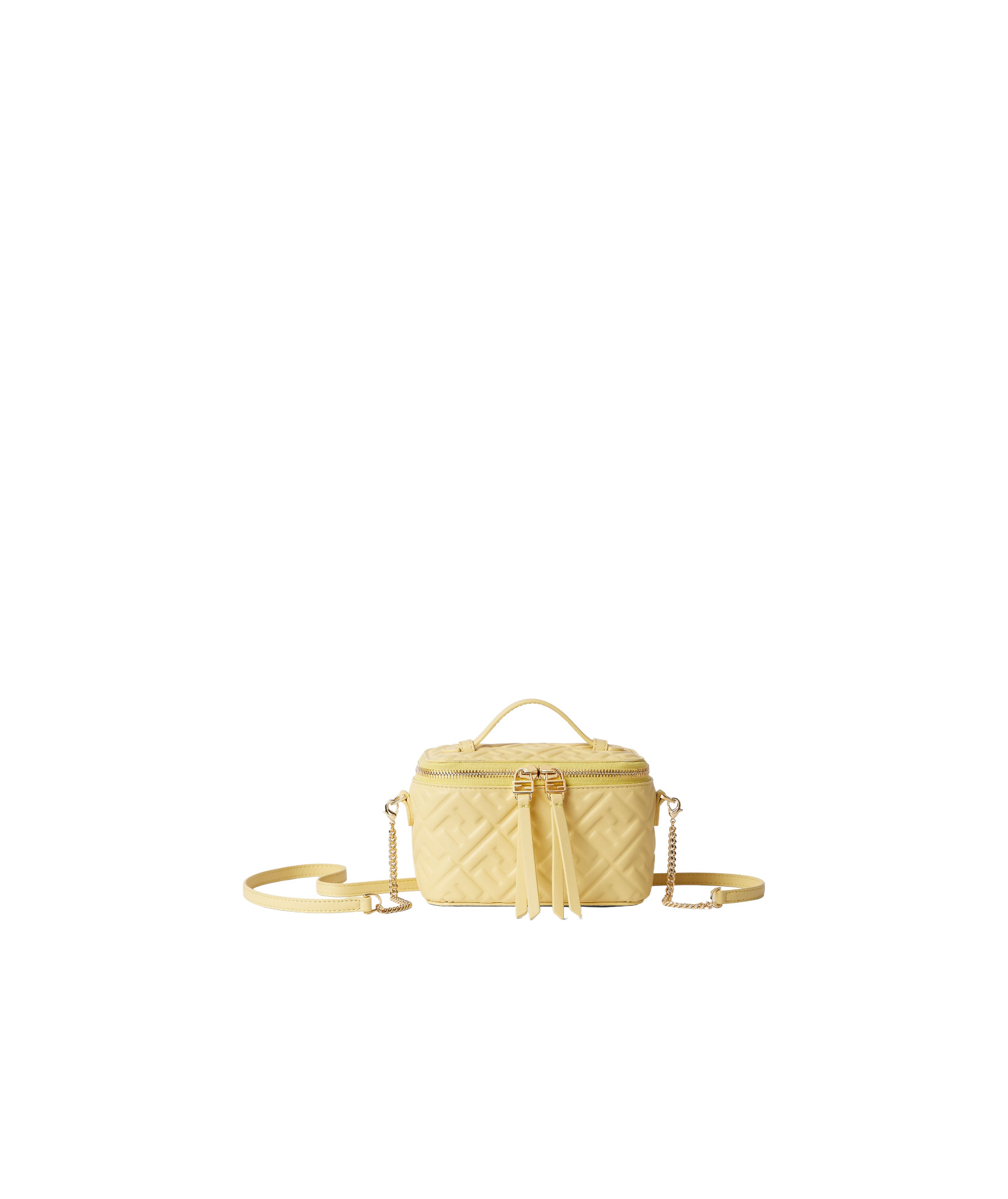 Fendi Yellow Nappa Leather Mini-bag With Ff Motif In Yellow