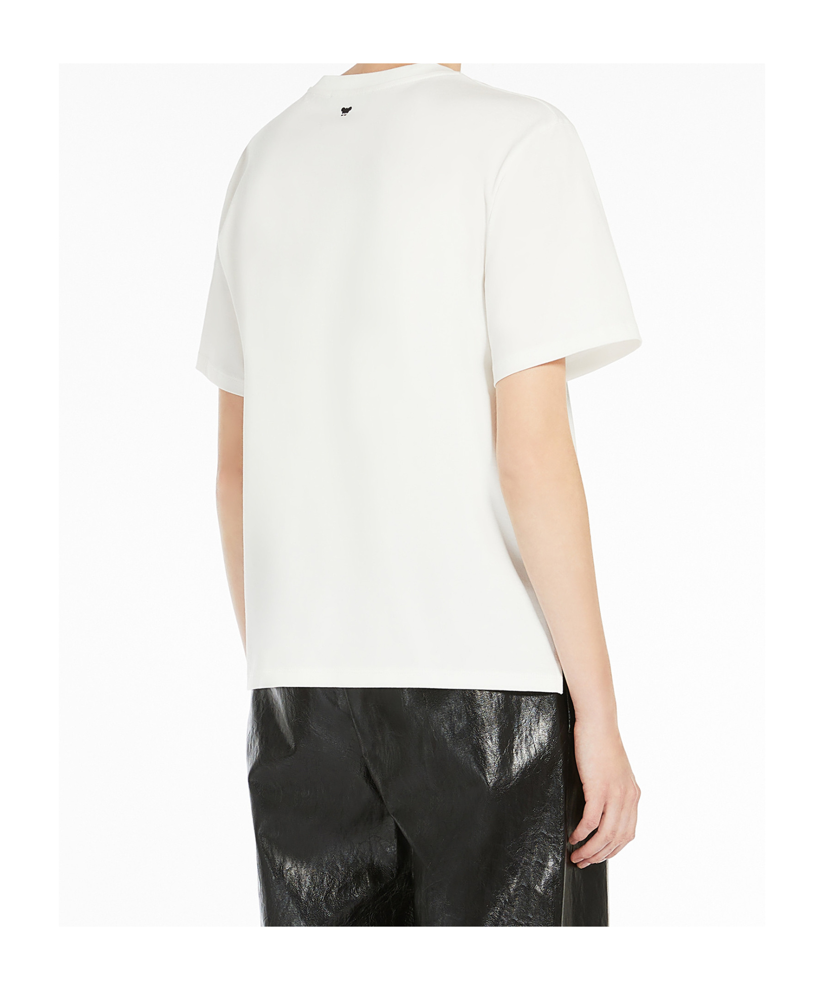 Weekend Max Mara White Jersey T-shirt With Logo Print In White
