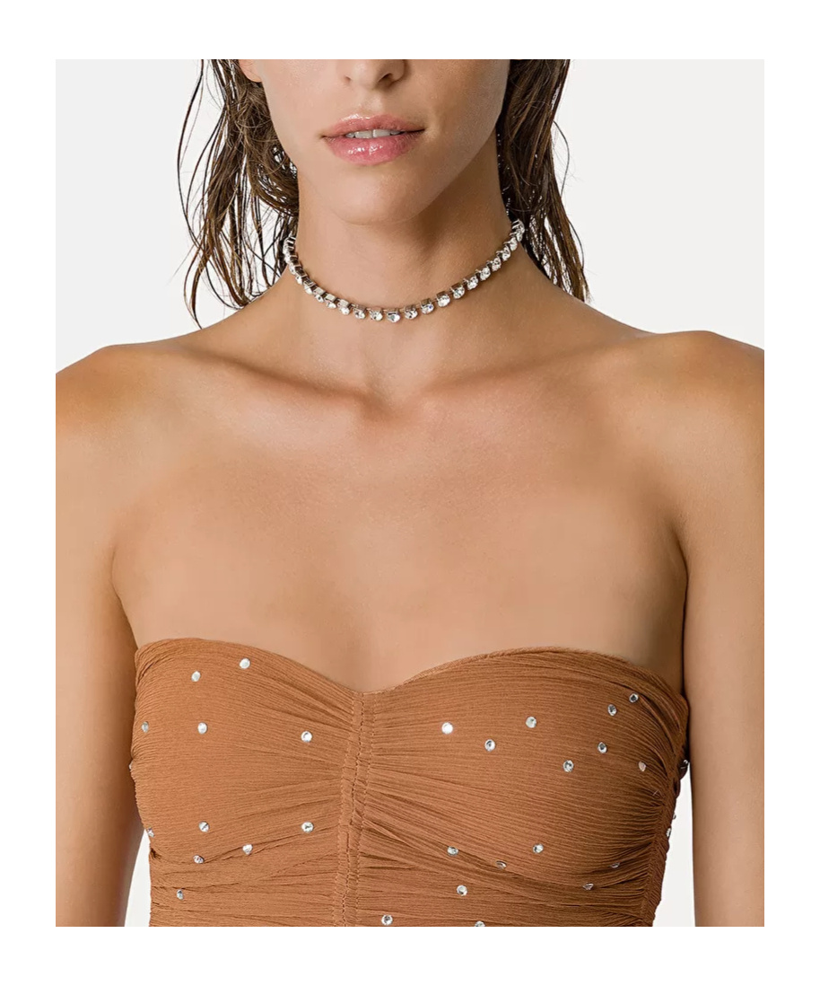 Shop Forte Forte Crystal Corset Dress In Brown