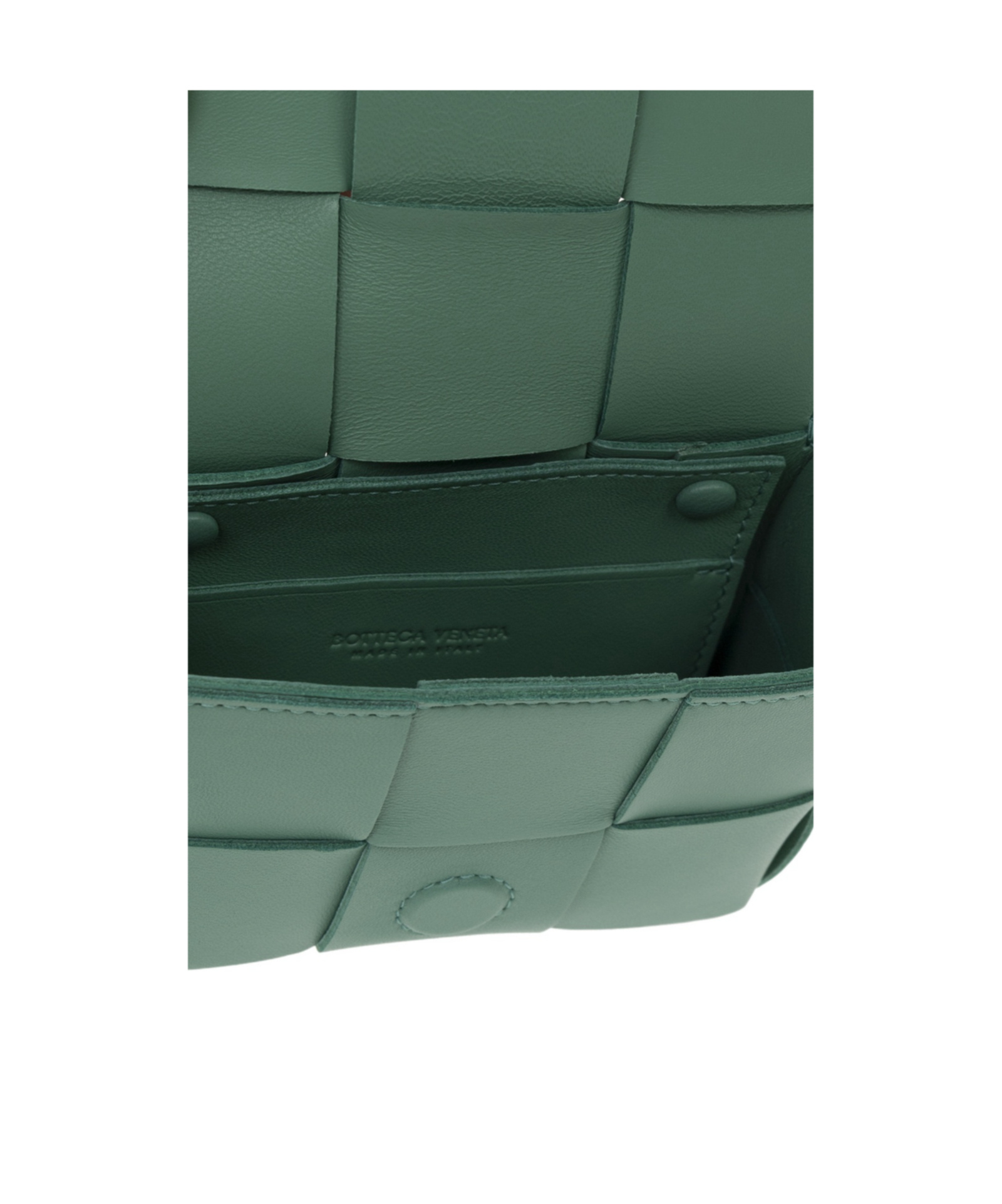 Bottega Veneta Mini Cassette Knitted Shoulder Bag In Green