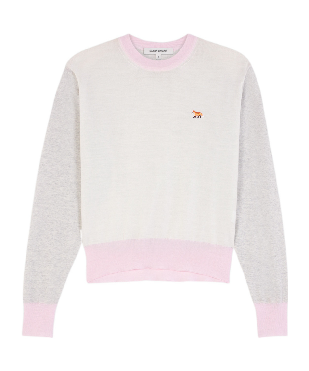 Maison Kitsuné Little Fox Collage Wool Sweater In White