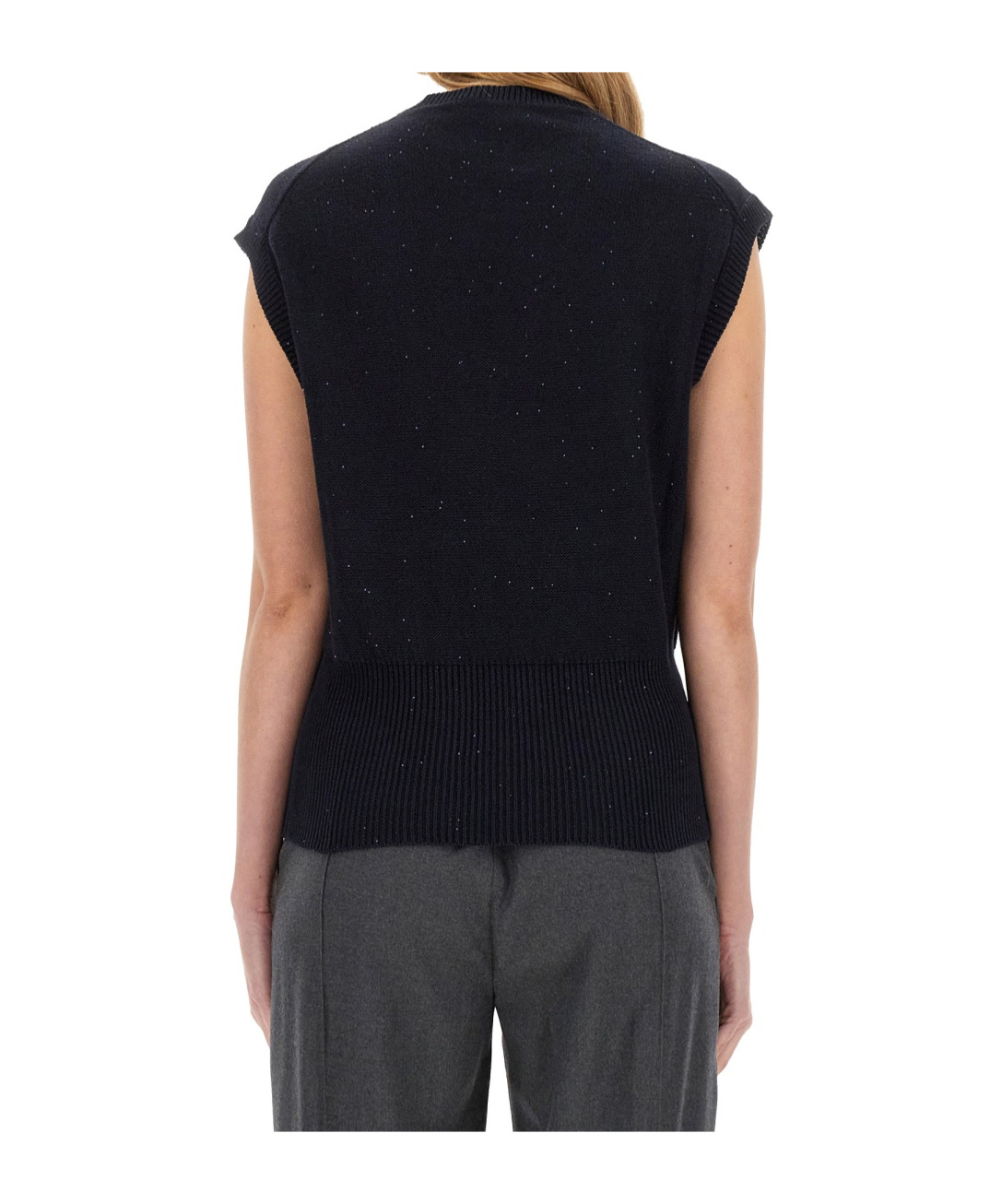 Shop Fabiana Filippi Cotton And Linen Vest With Sequins