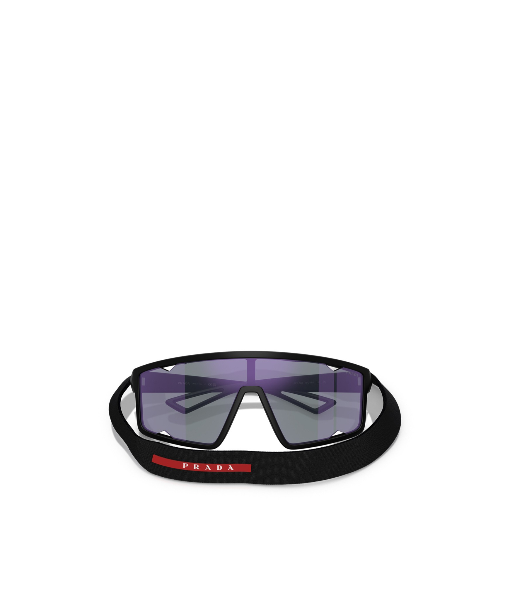 Prada Ps A03s 141mm Mirrored Rectangular Sunglasses In Matte Black