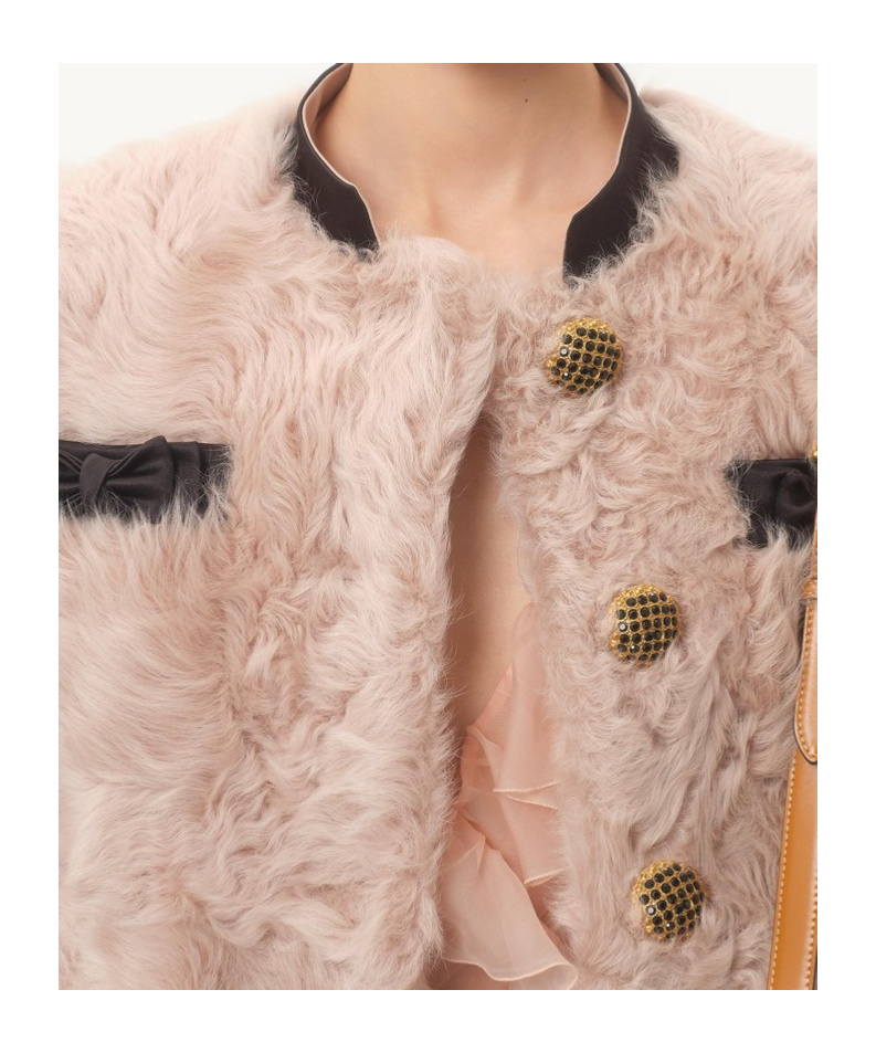 Valentino Long Sleeve Fur In Multi