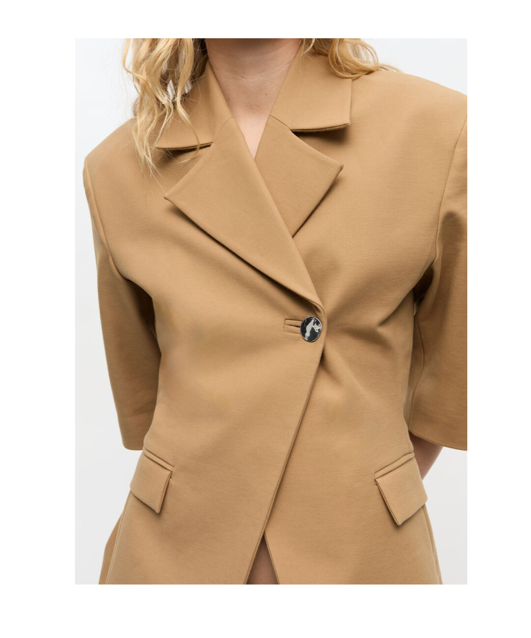 Ganni Stretch-cotton Single-button Blazer