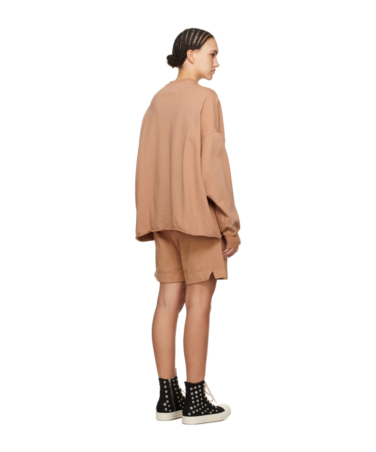Shop Rick Owens Drkshdw Round Neck Long-sleeved Sweater In Pink