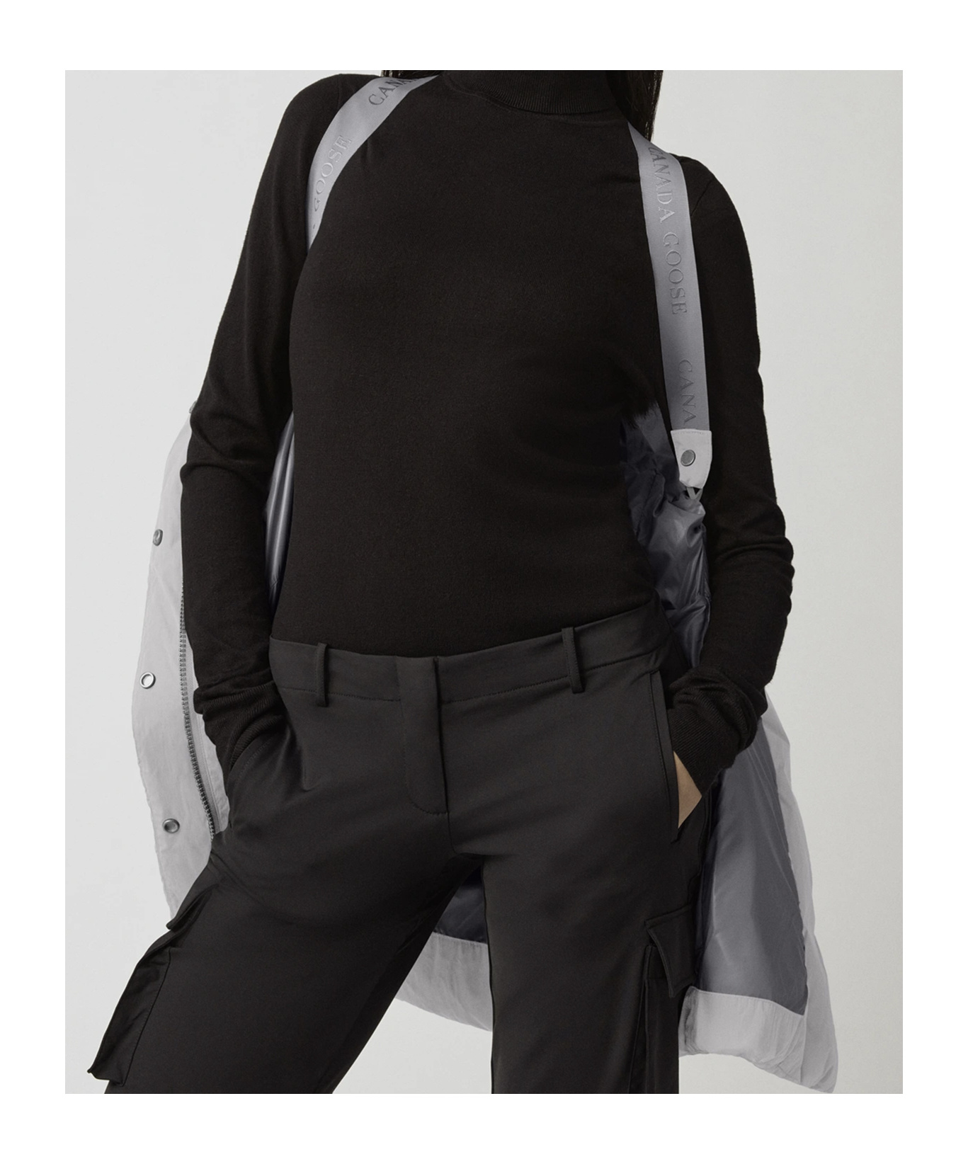 CANADA GOOSE BELTED PADDED DOWN JACKET 