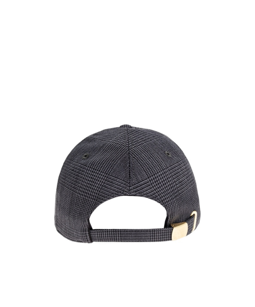 Alexander Mcqueen Skull-patch Check-pattern Baseball Cap In Black