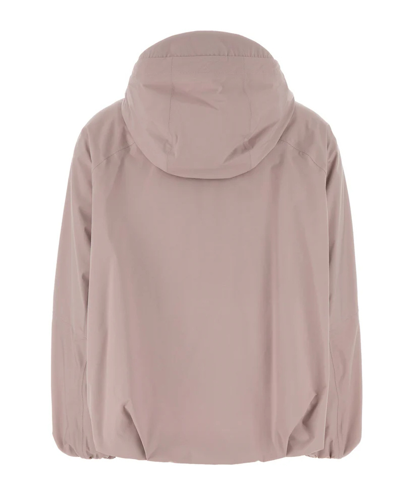 Herno Nylon Jacket With Hood And Elasticated Cuffs In Neutral