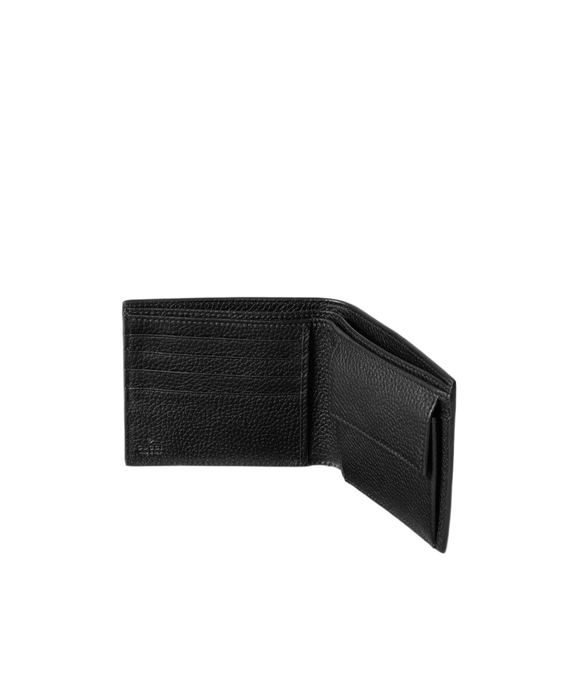 Gucci Black Bi-fold Wallet In Grained Leather Men In Black
