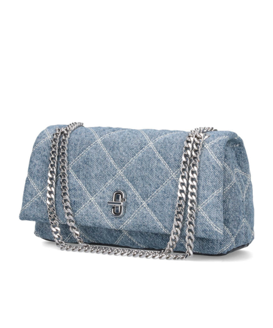 Marc Jacobs Dual Quilted Denim Chained Crossbody Bag