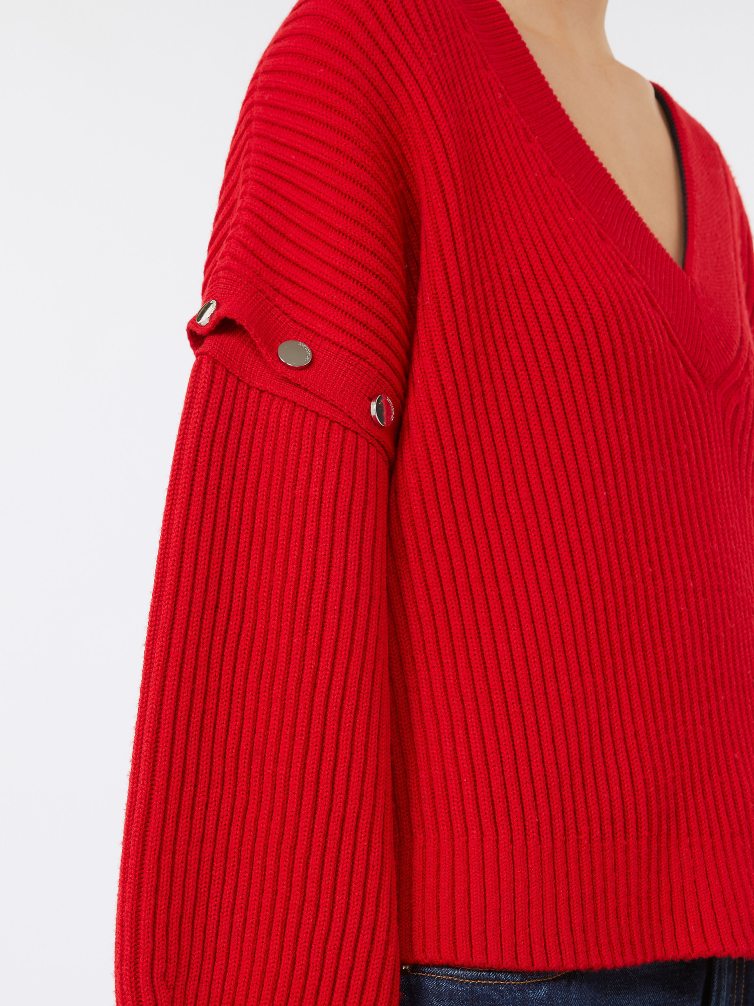 Sportmax Oversized Sweater With Detachable Sleeves In Red