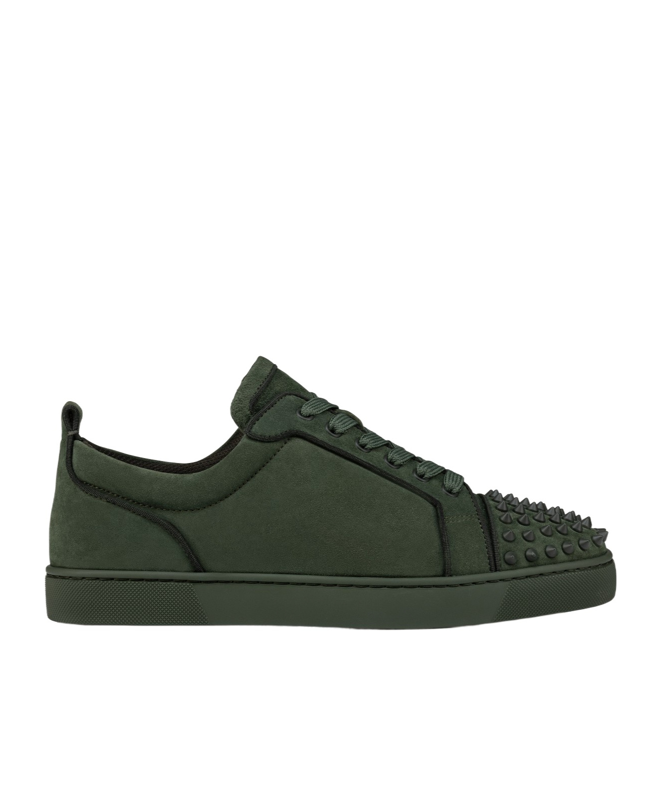 Christian Louboutin Louis Junior Spikes Suede Sneakers In Black