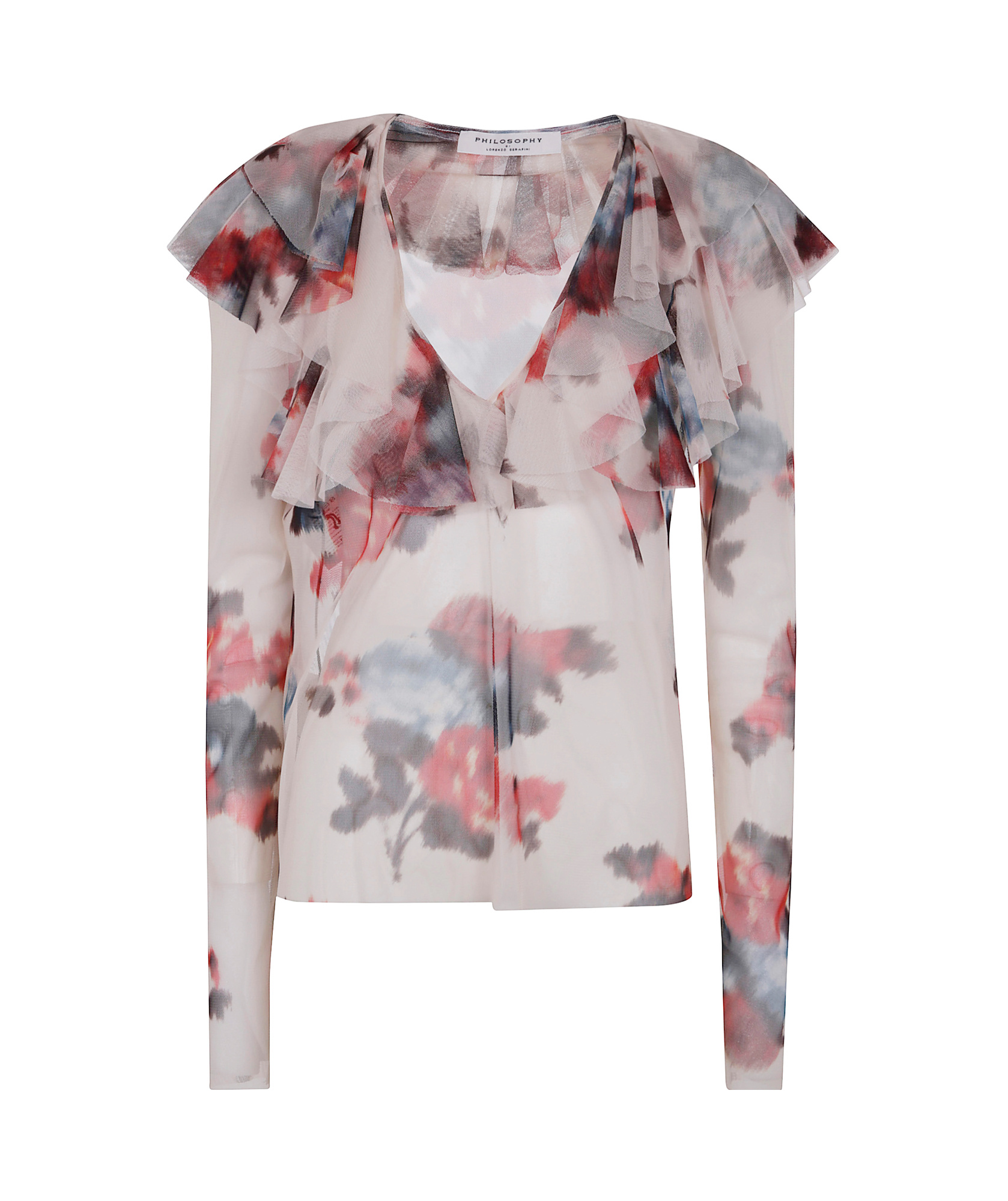 Shop Philosophy Di Lorenzo Serafini Floral-print Top In Multicolor