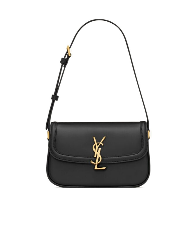 Saint Laurent Mini Leather Solferino Satchel In Black