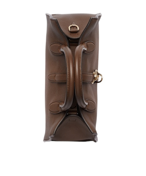 Gucci Medium Tote Bag With Hook Buckle Opening And Closing In Brown
