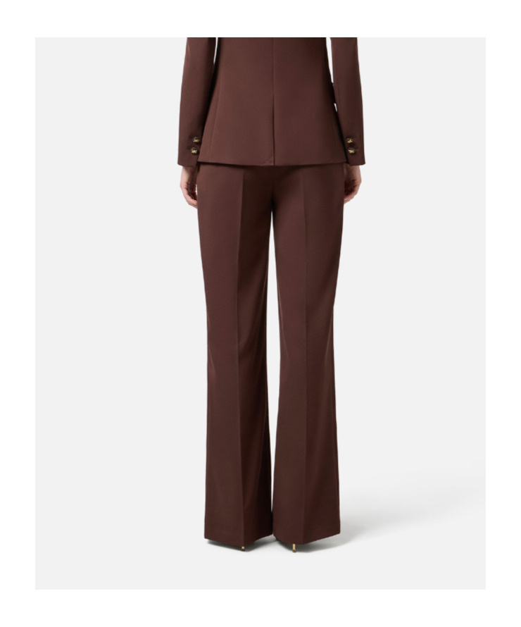 Elisabetta Franchi Pleated Pocket Trousers In Brown