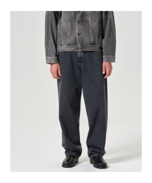 Agolde Gray Jeans In Regenerated Denim In Black