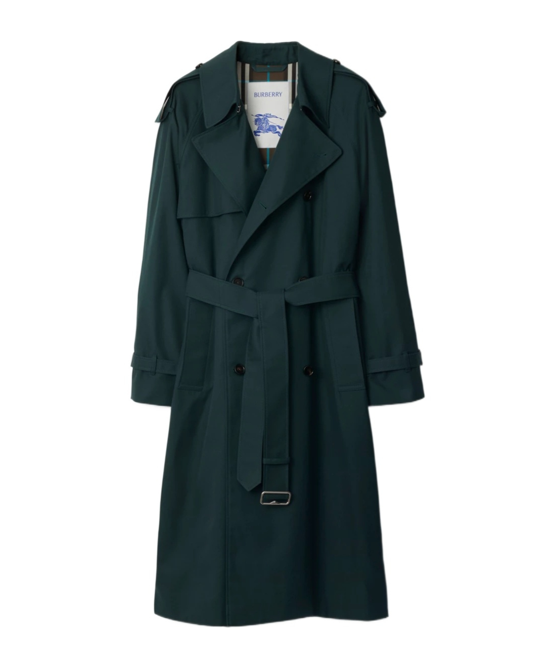 Shop Burberry Double-breasted Trench Coat In Black