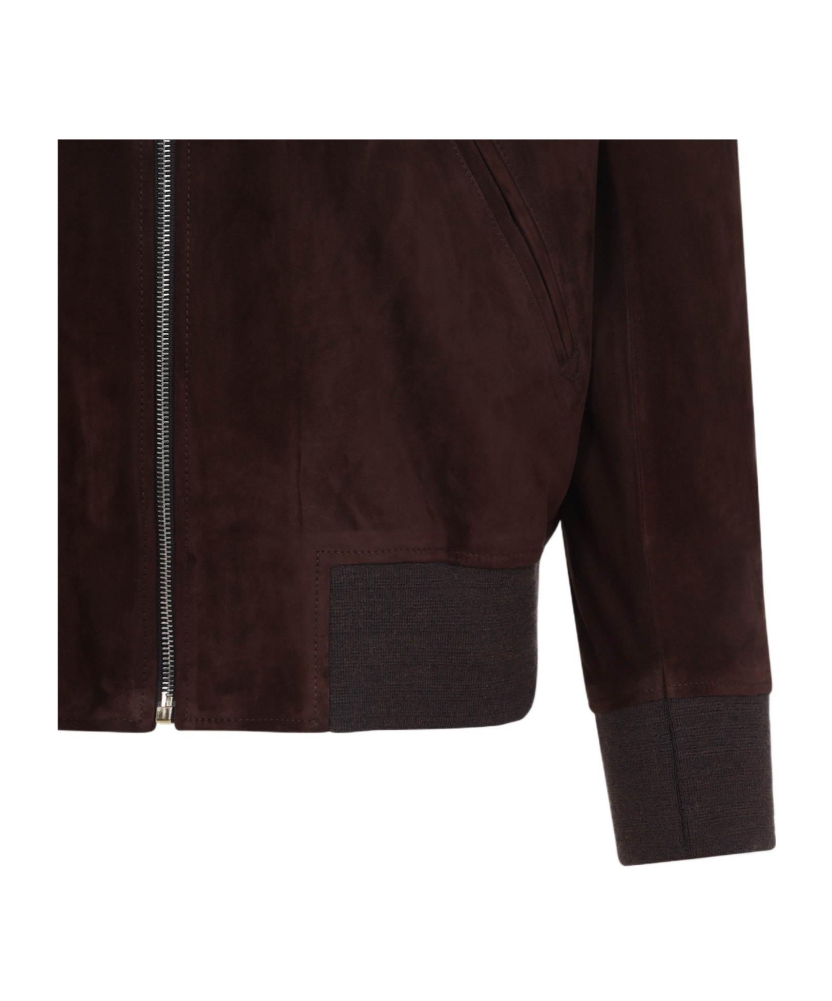 Paul Smith Red Lamb Suede Leather Regular Fit Bomber Jacket In Brown