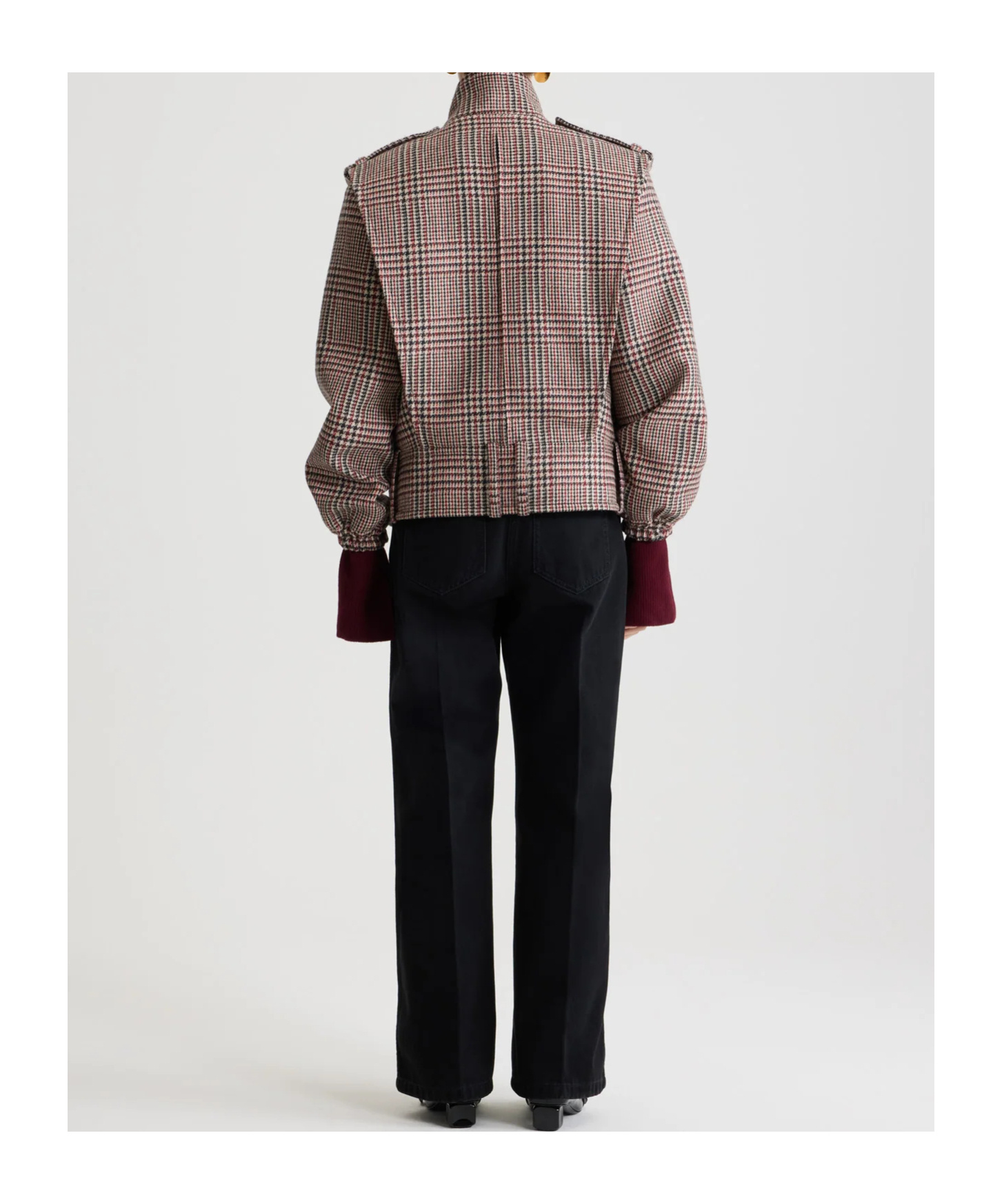 Patou Checked Virgin Wool Jacket In Multi