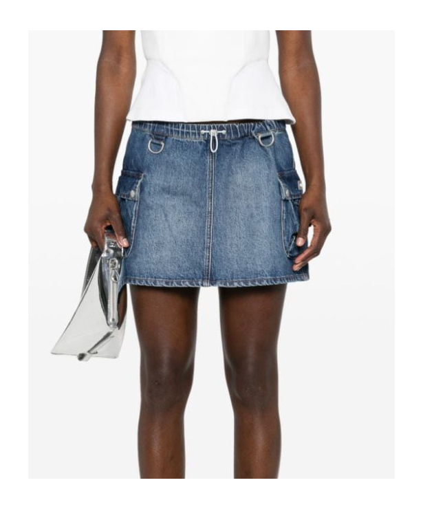 Coperni Blue Open Hip Denim Shorts In Blue
