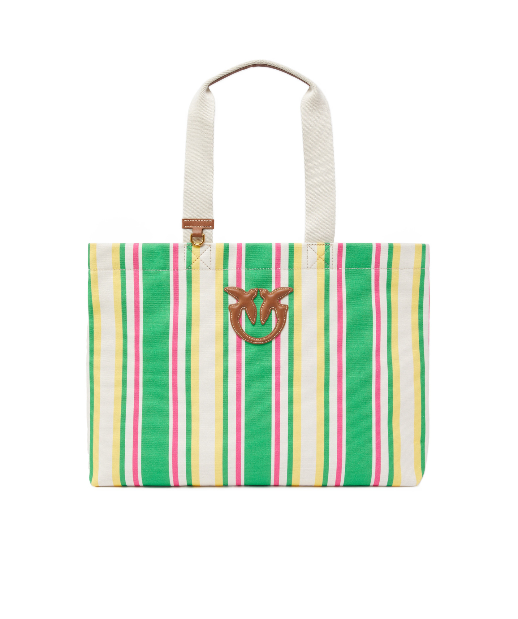 Pinko Maxi Shoulder Bag In Striped Fabric