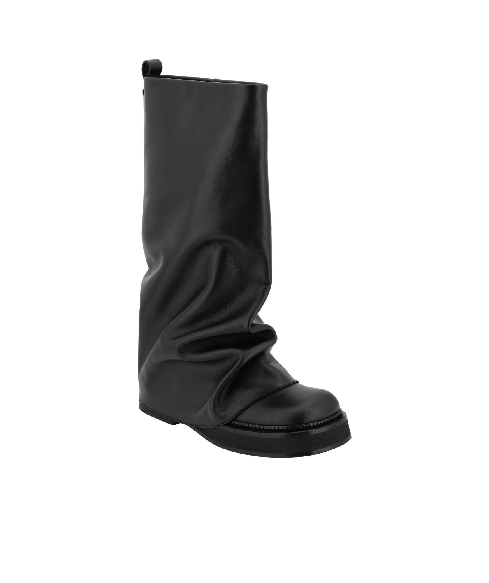 Attico Stylish Combat Boots With Square Toe Design In Black
