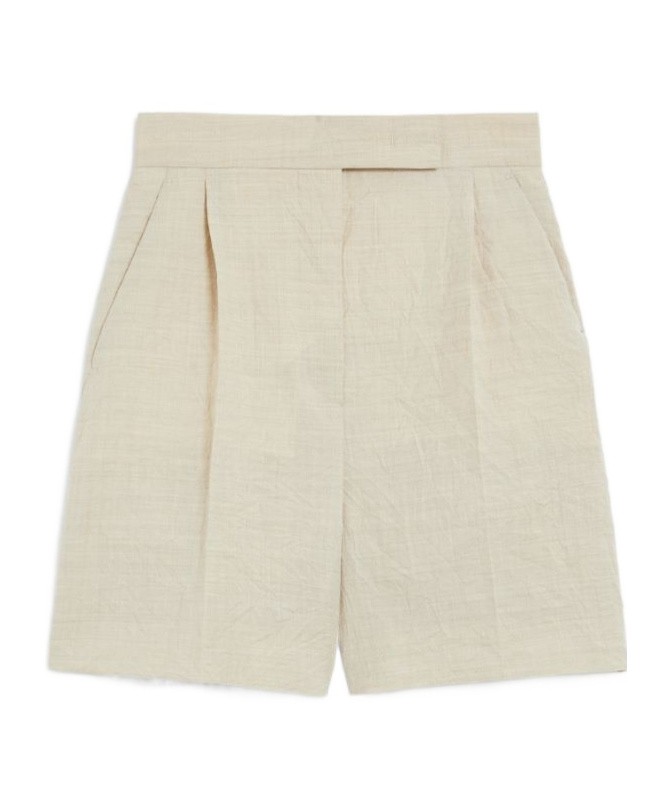 Max Mara Jessica Pleated Shorts In Nude