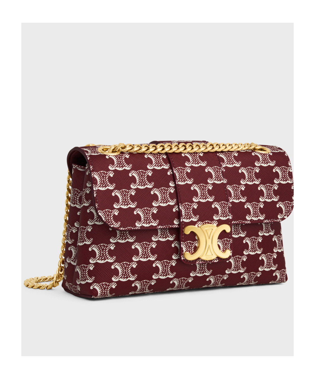 Celine Victoire Two-color Shoulder Bag In Light Wine Red